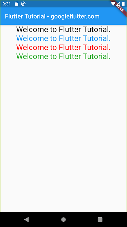 Flutter Text Color