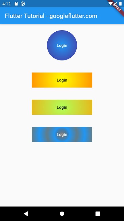 Flutter Button – Radial Gradient Background Color